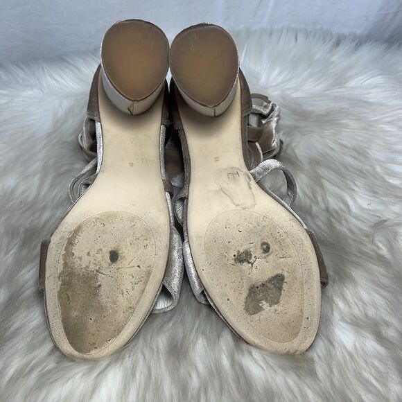 Jeffrey Campbell Faustina Cream Velvet Strappy Heels Sz 8 - Picture 7 of 7